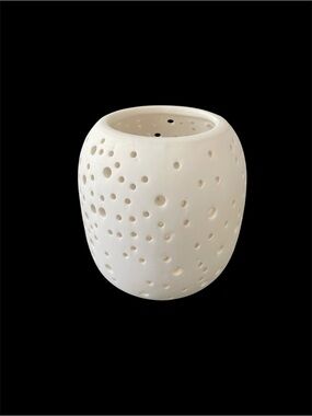 West Elm White Constellation Pierced Ceramic Candleholder- Votive